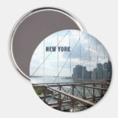 New York, Brooklyn Bridge Cust. Textfenster Magnet (Vorderseite/Rückseite)