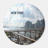 New York, Brooklyn Bridge Cust. Textfenster Magnet (Vorne)