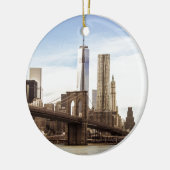 New York Brooklyn Bridge Keramik Ornament (Links)