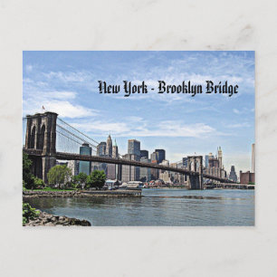 New York - Brooklyn Bridge Postkarte