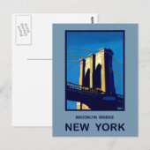 New York Brooklyn Bridge Postkarte (Vorne/Hinten)