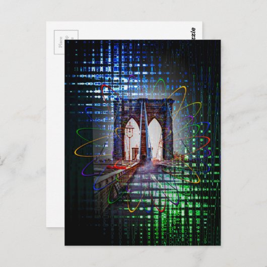 New York - Brooklyn Bridge Postkarte (Vorne/Hinten)