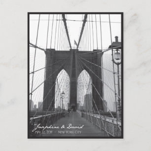 New York Brooklyn Bridge Save the Date Ankündigungspostkarte