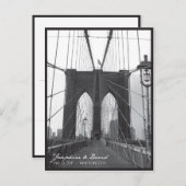 New York Brooklyn Bridge Save the Date Ankündigungspostkarte (Vorne/Hinten)