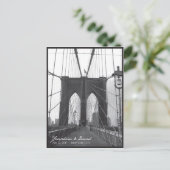 New York Brooklyn Bridge Save the Date Ankündigungspostkarte (Stehend Vorderseite)