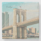 New York Brooklyn Bridge Steinuntersetzer (Vorderseite)