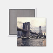 New York Brooklyn Bridge Sunset Magnet (Vorderseite/Rückseite)