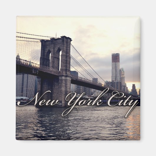New York Brooklyn Bridge Sunset Magnet (Vorne)