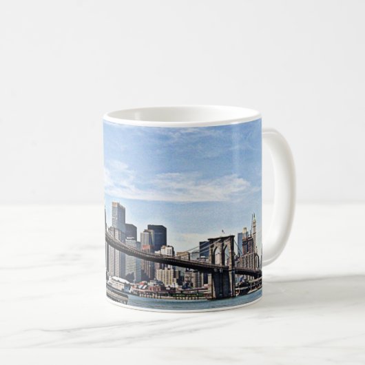 New York - Brooklyn-Brücke Kaffeetasse (VorderseiteRechts)