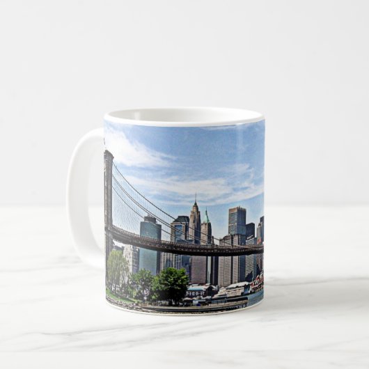 New York - Brooklyn-Brücke Kaffeetasse (Vorderseite Links)