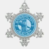 New York Brooklyn Jewish Holiday Schneeflocken Zinn-Ornament (Vorderseite)
