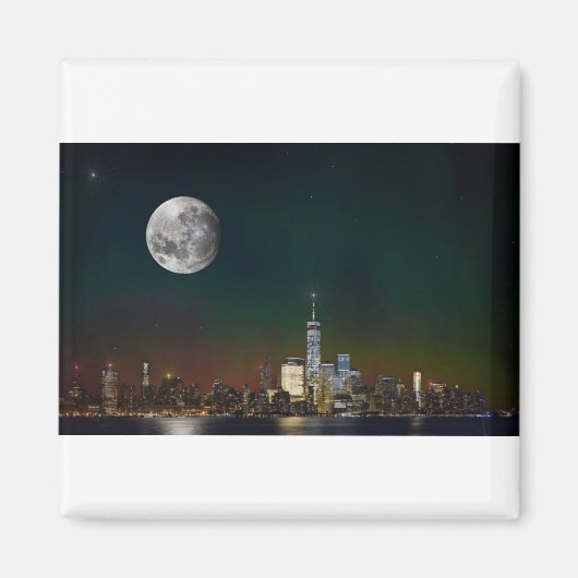 New York by Night Design Magnet (Vorne)