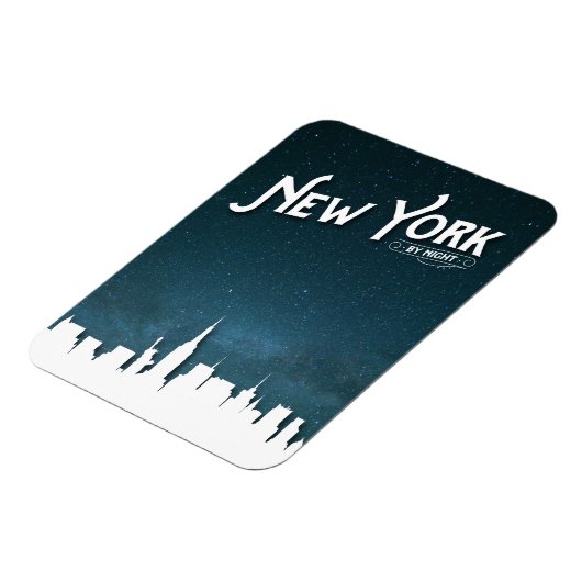 New York by night skyline - Flexibles Foto Magnet (Linke Seite)