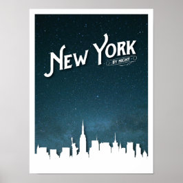 New York by night skyline - Poster