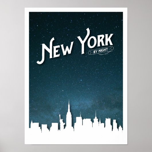 New York by night skyline - Poster (Vorne)