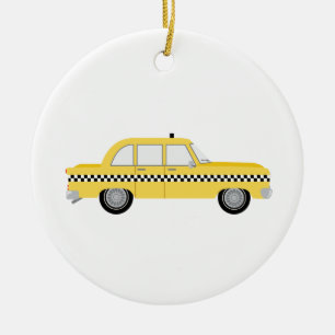 New York Cab Keramik Ornament
