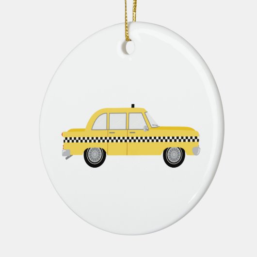 New York Cab Keramik Ornament (Links)