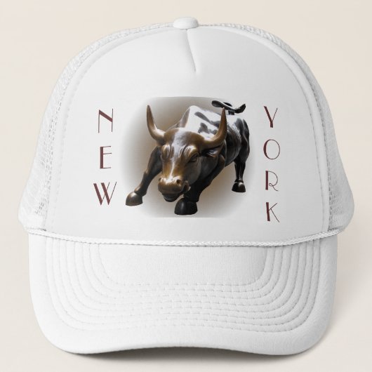New York Caps Hats New York Souvenir Bull Geschenk Truckerkappe (Vorderseite)