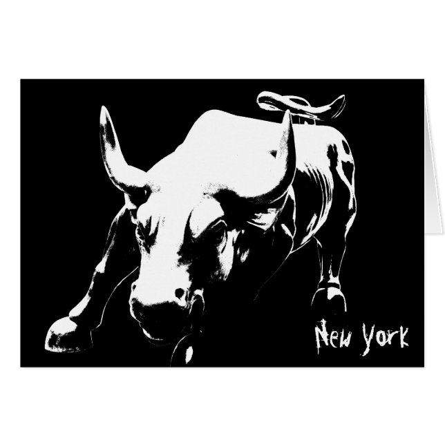 New York Card New York Bull Souvenir Card (Vorderseite (Horizontal))