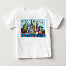 New York Cartoons Sightseeing Gebäude Baby T-shirt