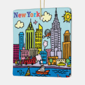 New York Cartoons Sightseeing Gebäude Keramikornament (Links)