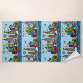 New York Cartoons Sightseeing Gebäude Strandtuch (Vorderseite)