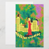 NEW YORK Cat Briefpapier (Vorne/Hinten)