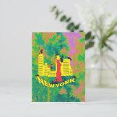 NEW YORK Cat Postkarte (Stehend Vorderseite)