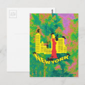 NEW YORK Cat Postkarte (Vorne/Hinten)
