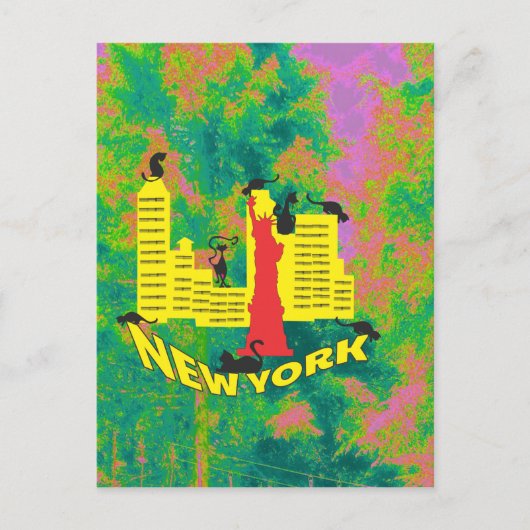 NEW YORK Cat Postkarte (Vorderseite)