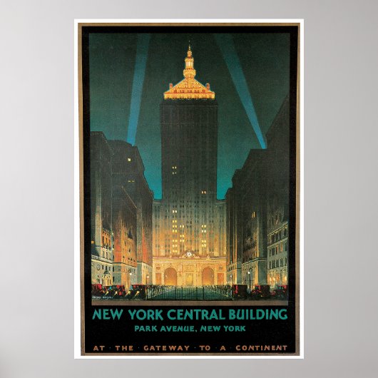 New York Central Gebäude Vintage Travel Poster (Vorne)