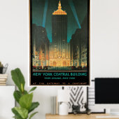 New York Central Gebäude Vintage Travel Poster (Heimbüro)