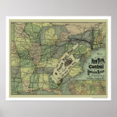 New York Central & Hudson Railroad Map 1876 Poster (Vorne)