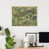 New York Central & Hudson River Railway Map Poster (Heimbüro)