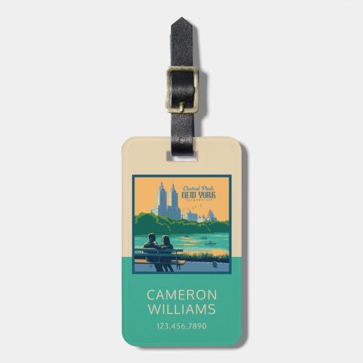 New York Central Park Bench Gepäckanhänger (Vorderseite vertikal)