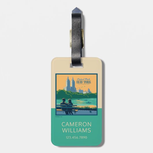 New York Central Park Bench Gepäckanhänger (Rückseite vertikal)