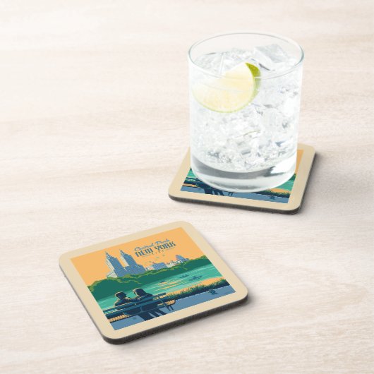 New York Central Park Bench Getränkeuntersetzer (Rechte Seite)