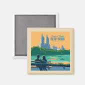 New York Central Park Bench Magnet (Vorderseite/Rückseite)