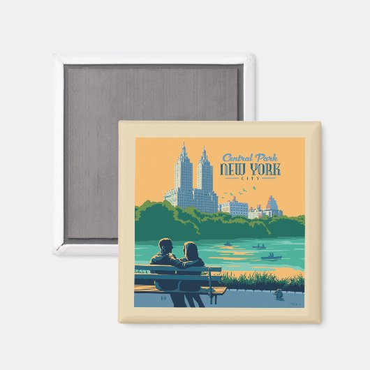 New York Central Park Bench Magnet (Vorderseite/Rückseite)