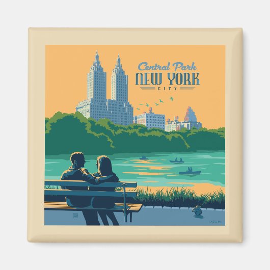 New York Central Park Bench Magnet (Vorne)