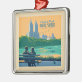 New York Central Park Bench Ornament Aus Metall (Links)