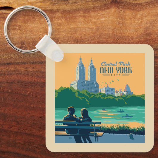New York Central Park Bench Schlüsselanhänger (Vorderseite)