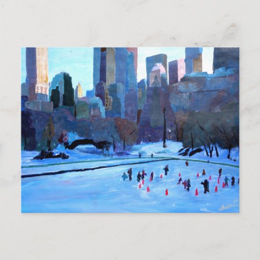 New York Central Park Eis and Winter in Manhattan Postkarte (Vorderseite)