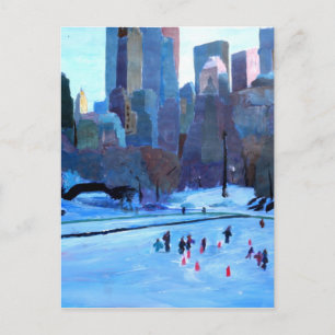 New York Central Park Eis and Winter in Manhattan Postkarte