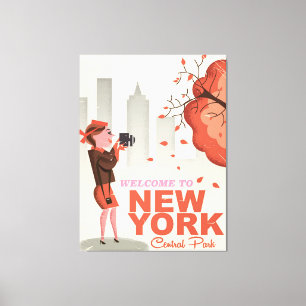 New York Central Park Vintage Reiseplakat Leinwanddruck