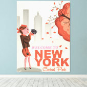 New York Central Park Vintage Reiseplakat Leinwanddruck (Insitu (Holzboden))