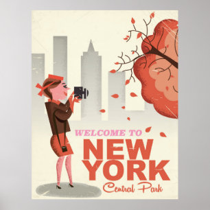 New York Central Park Vintage Reiseplakat Poster