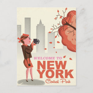 New York Central Park Vintage Reiseplakat Postkarte