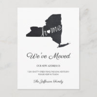 New York Chalkboard Staat Map Moving Postcard