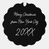 New York Christmas NYC Rockefeller Center Tree Ornament Karte (Rückseite)